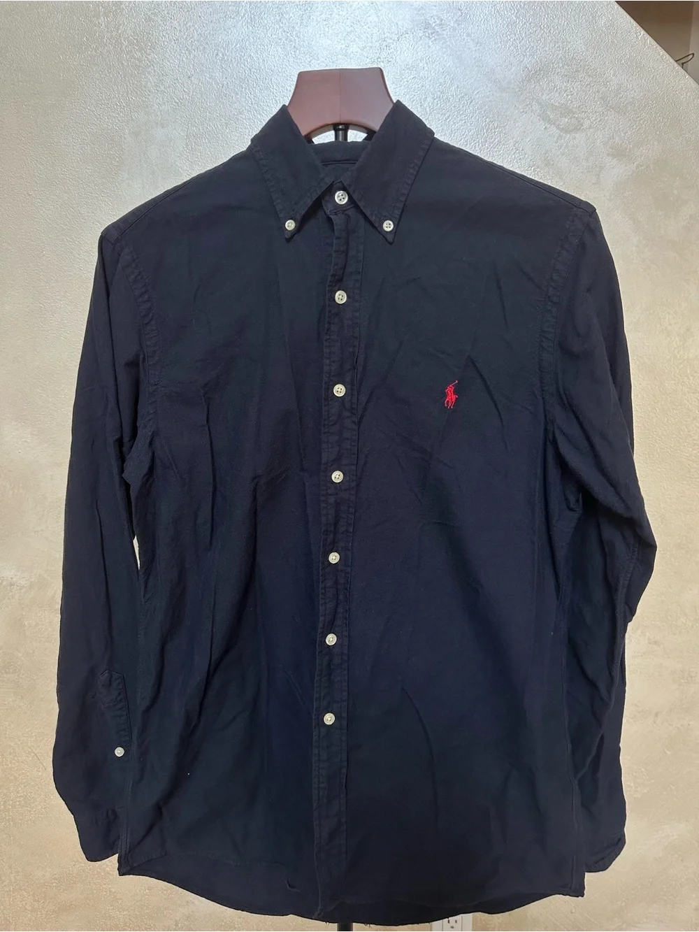 Polo by Ralph Lauren Navy Button-Down Shirt with Red Pony size small